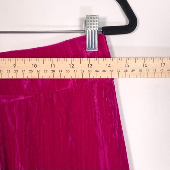 NASTY GAL Women's Crushed Velvet High Waisted Wide Leg Flare Pants Pink Size‎ 4 - Picture 8 of 16
